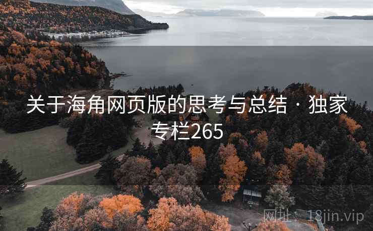 关于海角网页版的思考与总结 · 独家专栏265