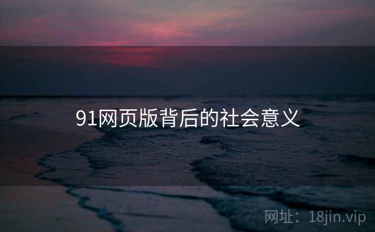 91网页版背后的社会意义